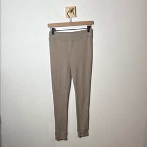 Aerie Women's Waffle Knit Tan Brown Lounge Pull On Jogger Pants Soft Cozy size M